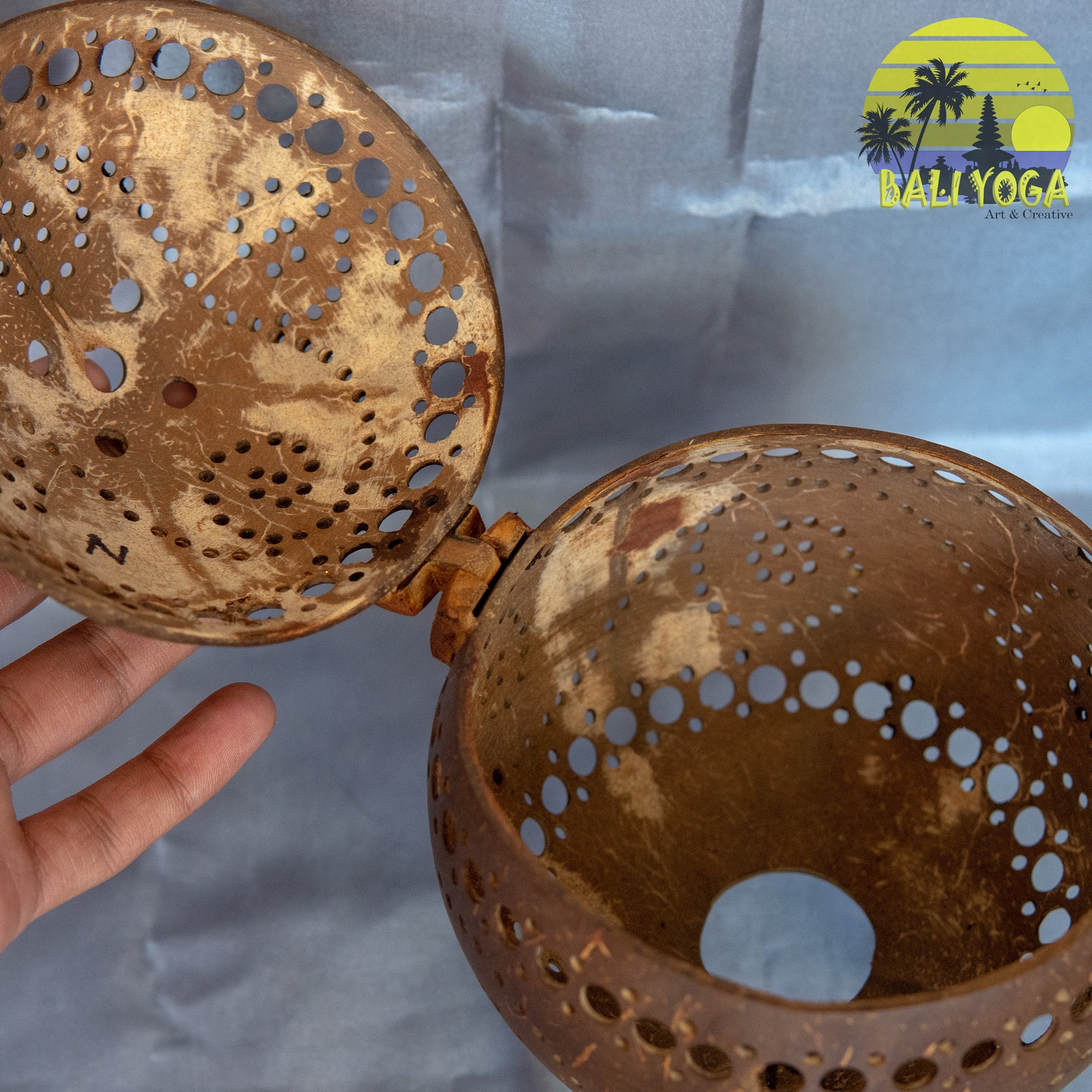 Bali coconut shell carving art object decoration eco friendly Etsy