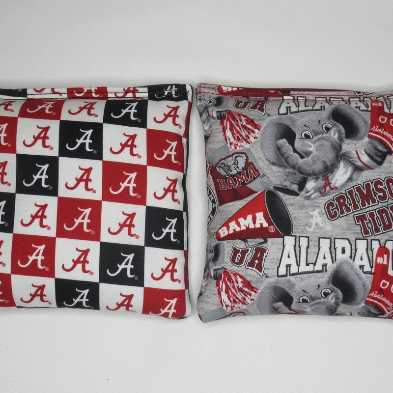 2 Alabama Crimson Cornhole Decals LARGE 12x12" Baggo Bean Bag Toss