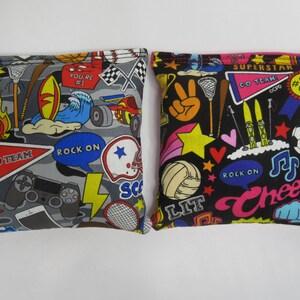 Set of 8 Cornhole Bags Multi Sports Novelty Fun Kids Handmade MADE in the USA