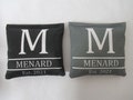 Set of 8 All Weather Resin Filled Monogram Family Name Cornhole Bags Choose Your Colors Handmade MADE in the USA