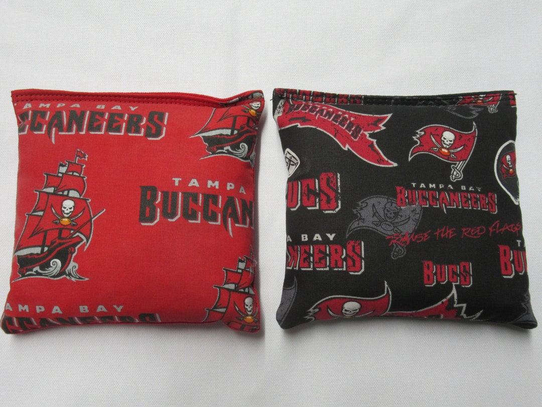 Set of 8 Cornhole Bags Tampa Bay Buccaneers Bucs Red & Black Handmade