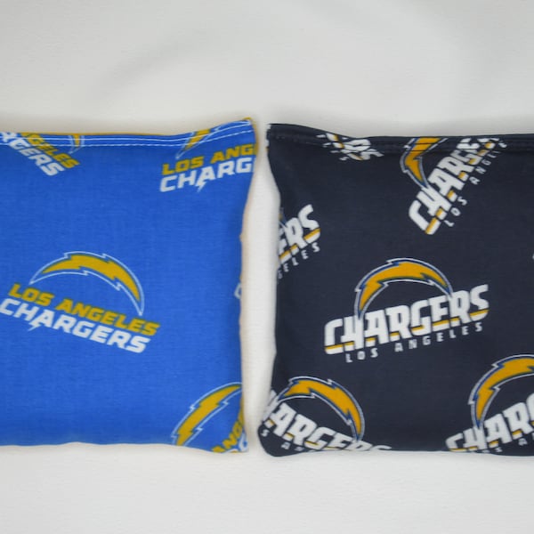 Set of 8 Cornhole Bags Los Angeles LA Chargers Handmade MADE in the USA