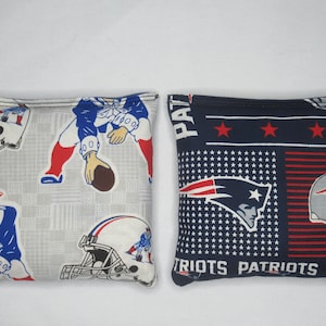 Set of 8 Cornhole Bags New England Patriots Retro Vintage Series Football Handmade MADE in the USA