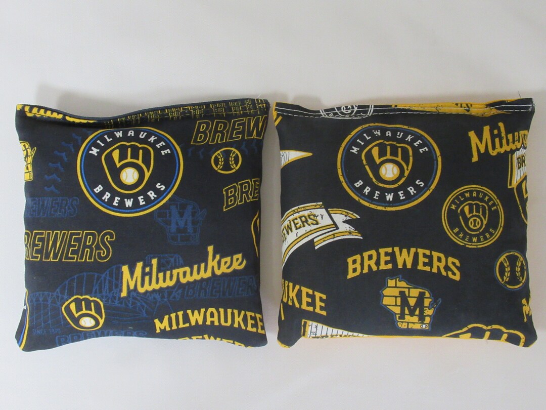 Set of 8 Cornhole Bags Milwaukee Brewers Baseball Retro Vintage Series ...