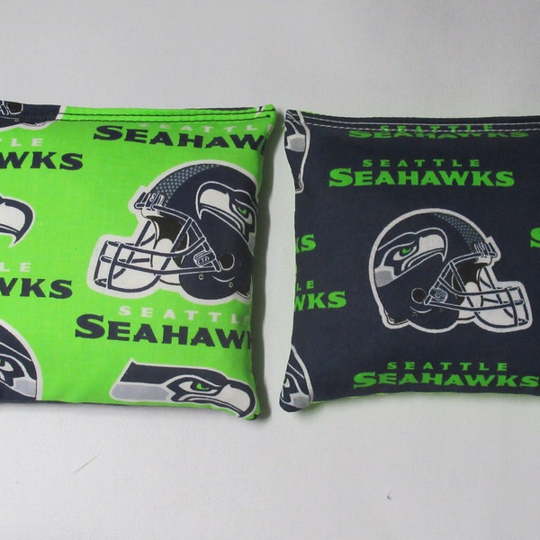 Set of 8 Cornhole Bags Seattle Seahawks Handmade MADE in the USA