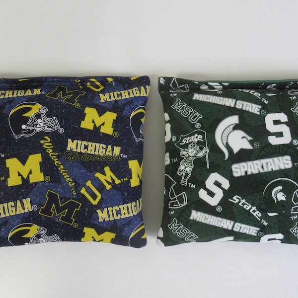 Premium Michigan Cornhole Bags - Set of 8