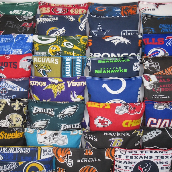 Set of 8 Cornhole Bags Pick Your Teams Handmade MADE in the USA Free Shipping!