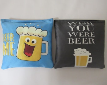 Set of 8 Cornhole Bags BEER Laughable Funny Gag Gift Custom Handmade Made in the USA