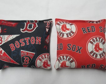 Set of 8 Cornhole Bags Boston Red Sox Handmade MADE in the USA