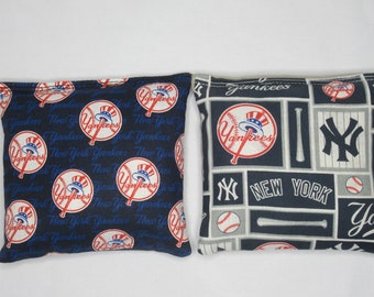 Set of 8 Cornhole Bags NY New York Yankees Baseball Handmade MADE in the USA
