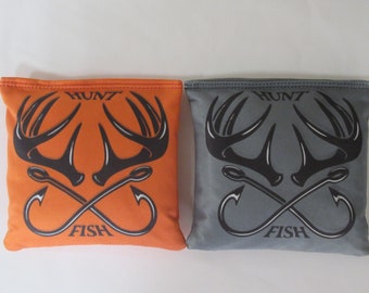 Set of 8 Cornhole Bags Deer Elk Hunting Fishing Handmade MADE in the USA