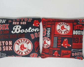 Set of 8 Cornhole Bags Boston Red Sox Handmade MADE in the USA