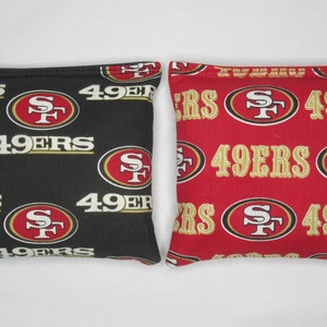 Set of 8 Cornhole Bags San Francisco 49ers Handmade MADE in the USA