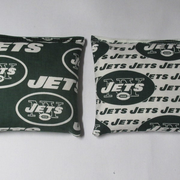 Set of 8 Cornhole Bags NY New York Jets Handmade MADE in the USA