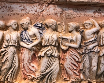 The nine Greek Muses Relief