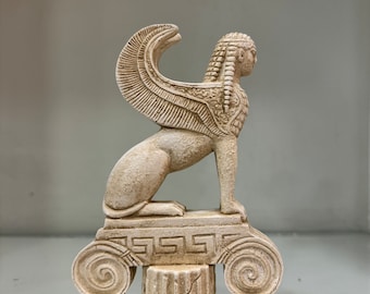 Antigua Grecia Estatua de cerámica de la Esfinge de Delfos