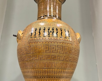幾何学模様の陶器の壺 24 cm、古代ギリシャの花瓶 - Etsy 日本