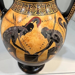 Greek Pottery, Ceramics of Achilles and Ajax~ Playing a board game