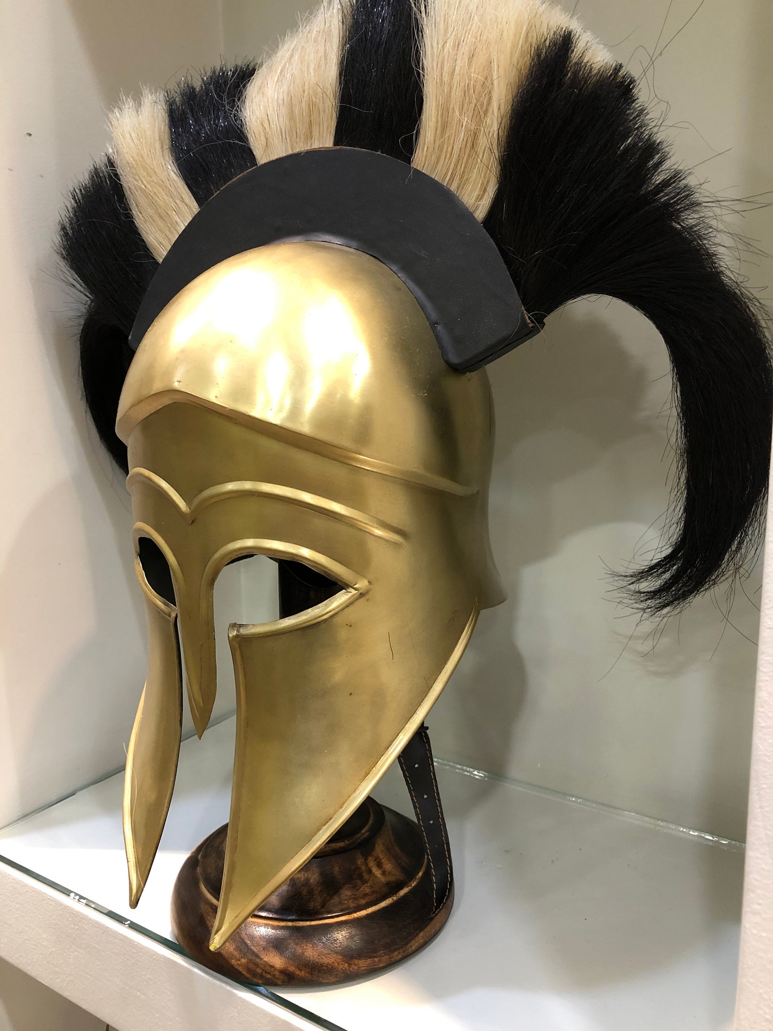 Spartan Commander Helmet With Horse Hair Etsy