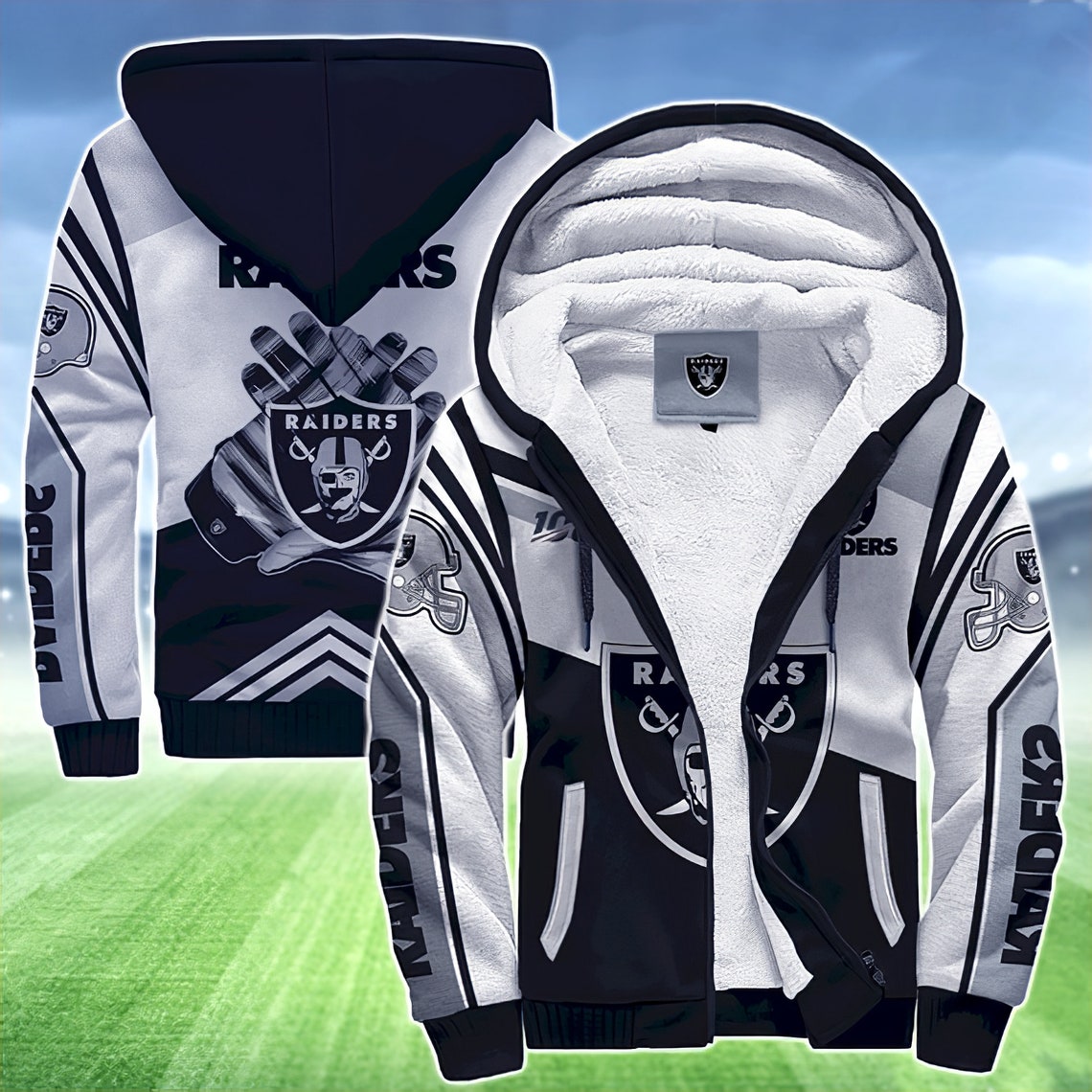 Las Vegas Raiders Zip Up Hoodie Fleece Jacke Oakland Raiders | Etsy