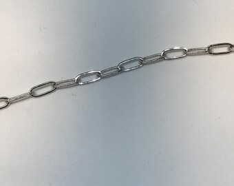 Rhodium Permanent Jewelry 7mm x 3mm Chain By The Inch LIFETIME REPLACEMENT GUARANTEE