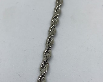 Rhodium Permanent Jewelry Rope Style Chain By The Inch LIFETIME REPLACEMENT GUARANTEE