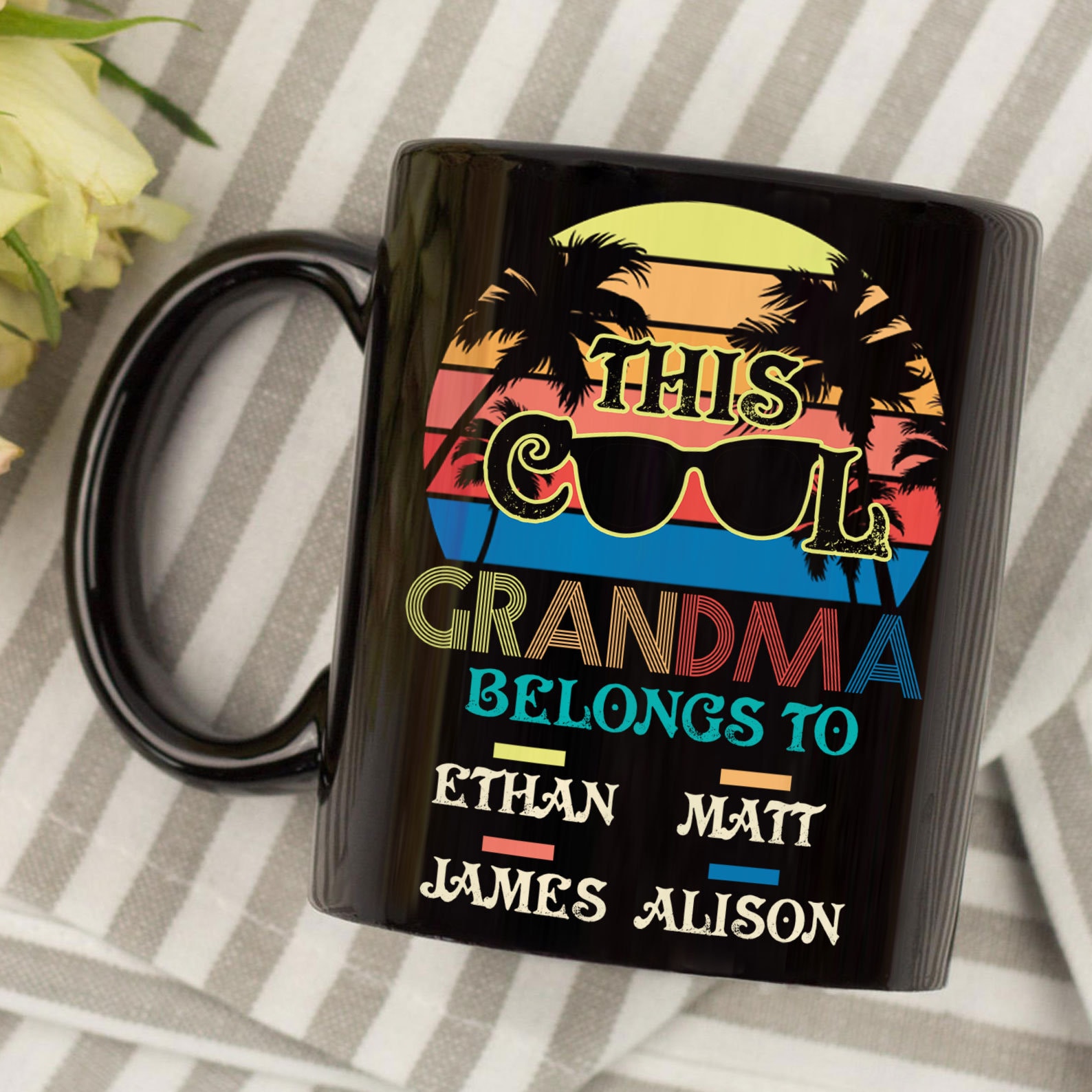 This Cool Grandma Belongs To Mug Personalized Family Coffee Etsy