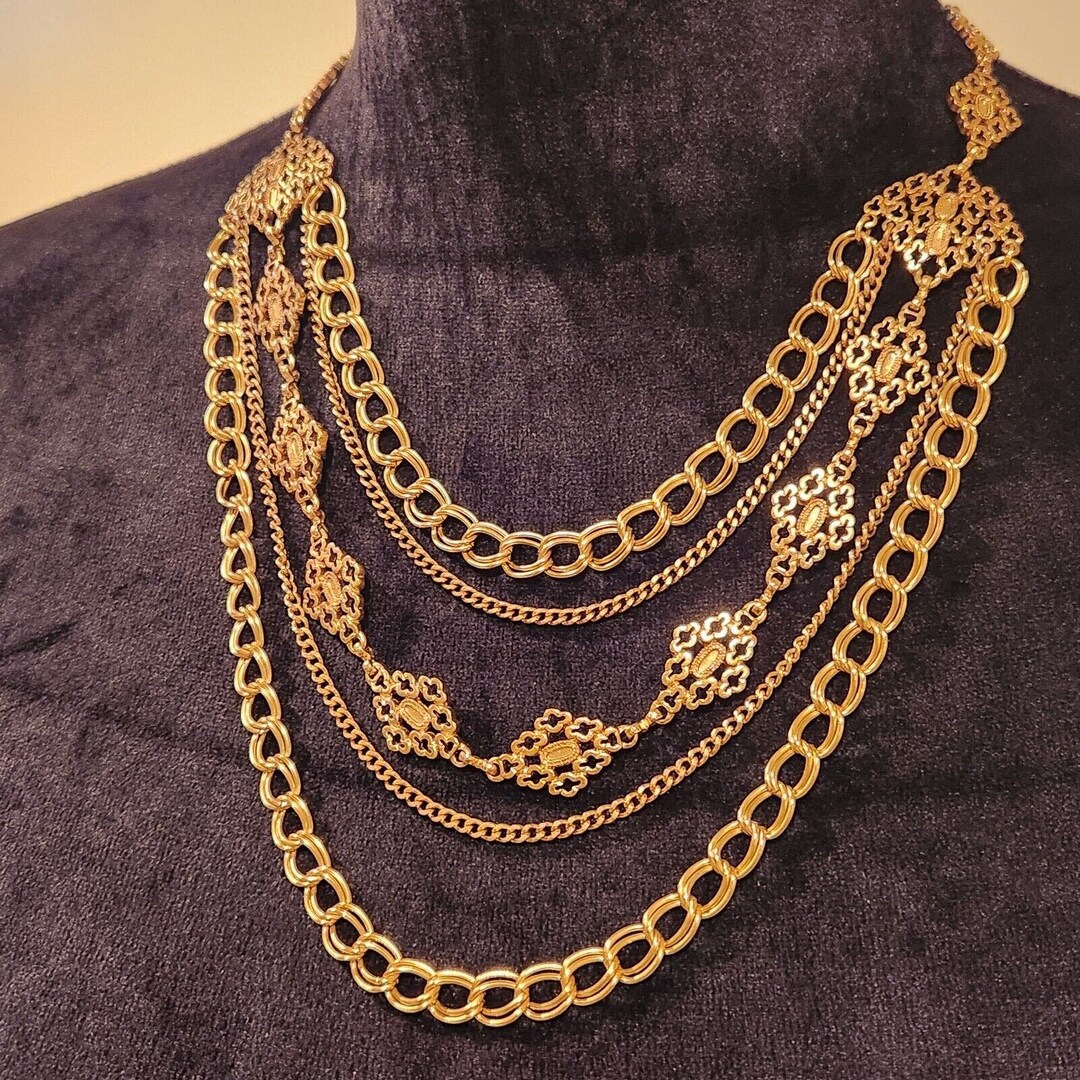 【特価】 Vintage Etsy - Necklace Tone Gold Strand 5 その他