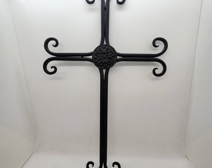Vintage Wrought Iron Cross Wall Hanging Religious Art Etsy