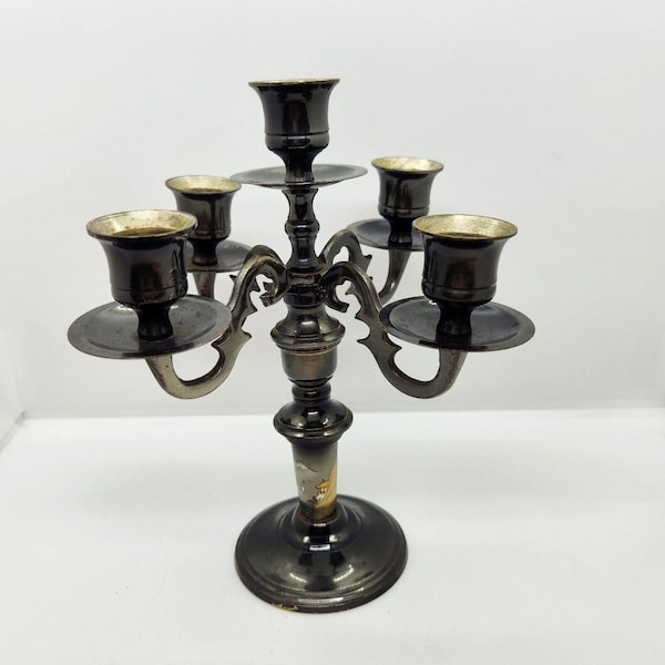 Candelabra for 5 Candles Vintage Japanese Scene