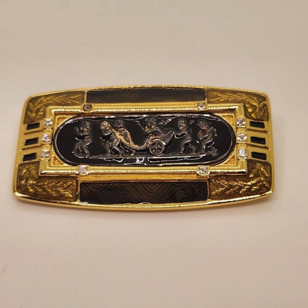 Edgar Berebi Limited Edition Habsburg Palace Gold Plated Brooch Rhinestone