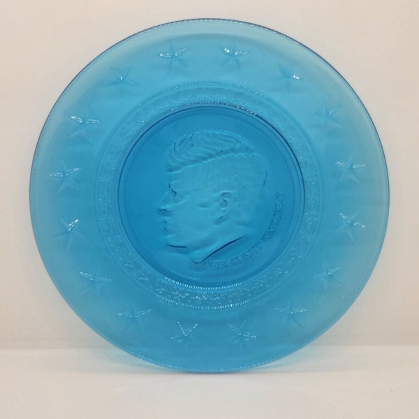 President John F. Kennedy Blue Stars Wheaton Collectible Plate 8" Diameter