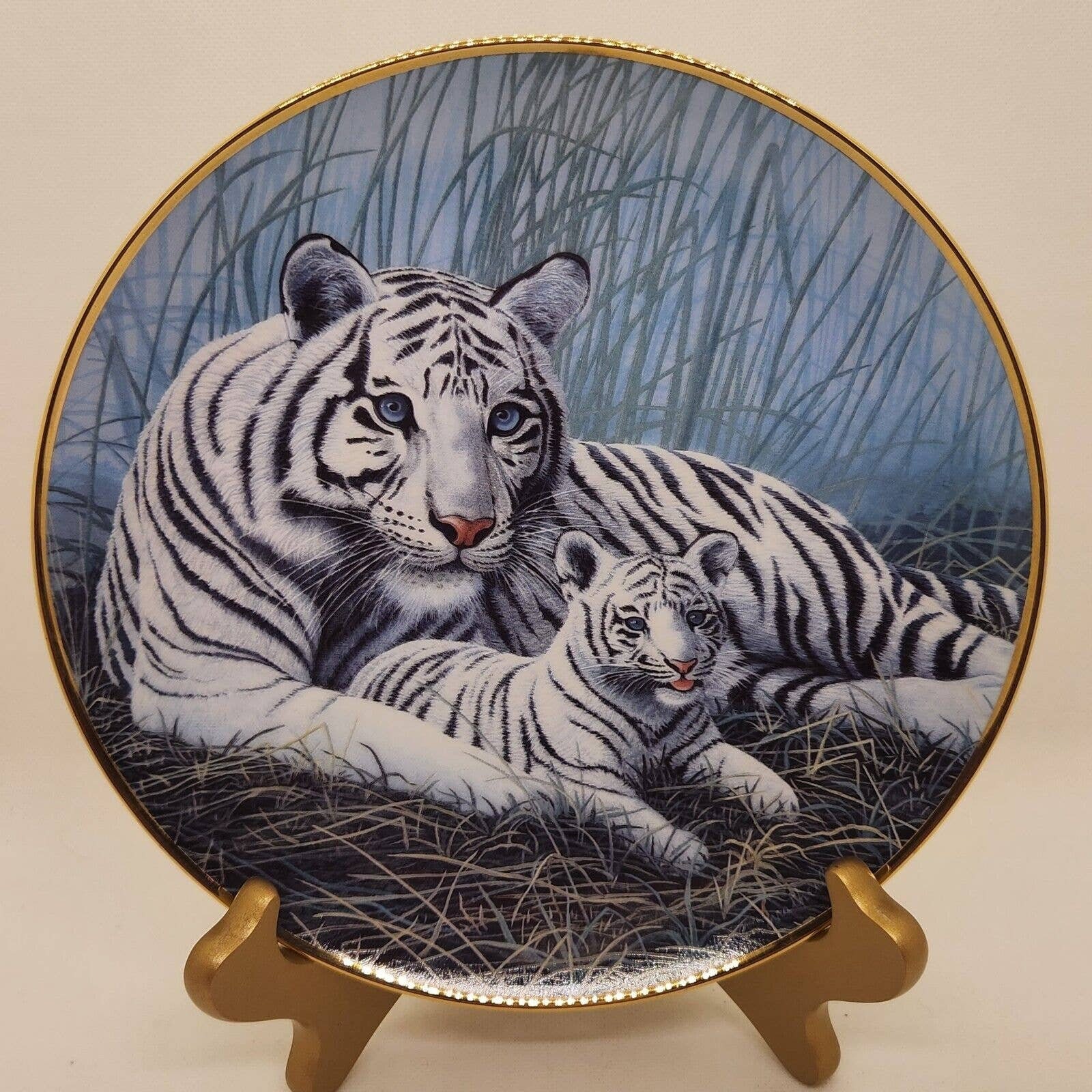 Ceramic Round Dinner Plate Portrait Of Bengal Tiger 1