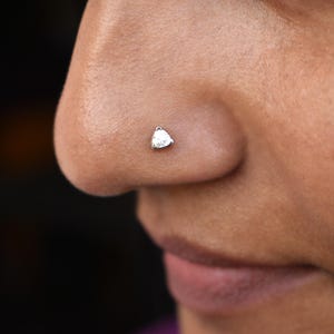 Triljoen diamanten stud, 14k 18k massief goud en laboratoriumdiamanten piercing, milieuvriendelijke sieraden, neusoorspeld, plaksteen alledaagse oorbel met schroefdraad