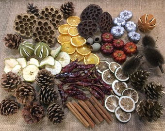 90 Piece Dried Fruit Decor: Winter Wedding, Wreath Making, Potpourri