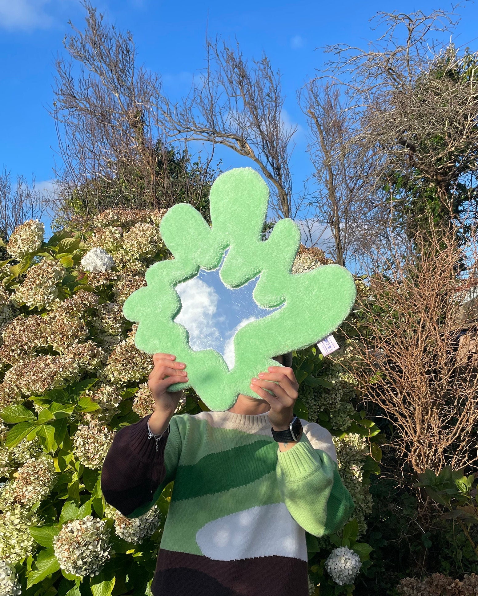 Miroir de Tapis Ondulé Touffu 50x50cm - Commande Personnalisée Expédiée en Avril/Mai