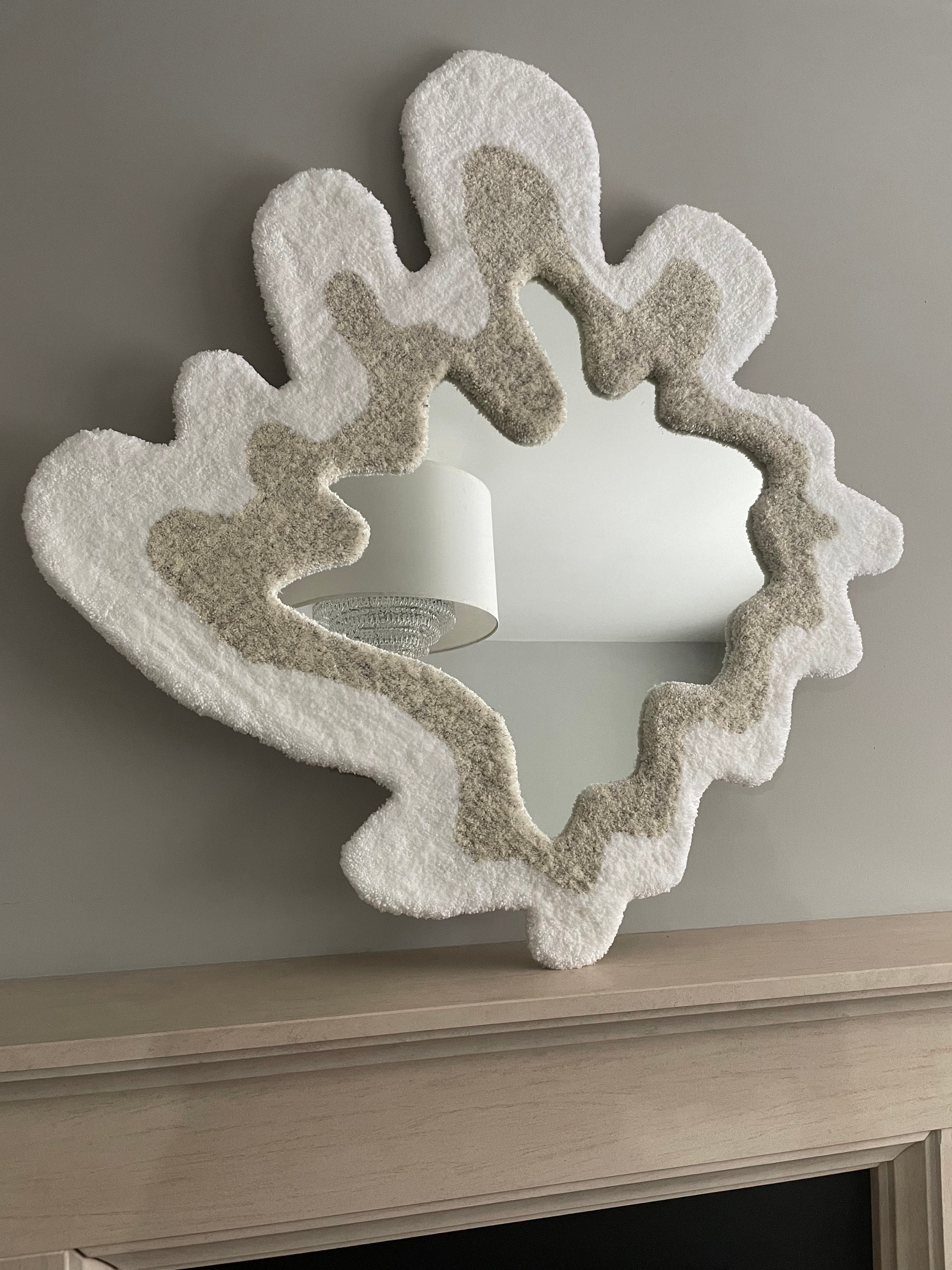 Tufted wavy rug mirror 90x90cm make time 25 weeks. Etsy