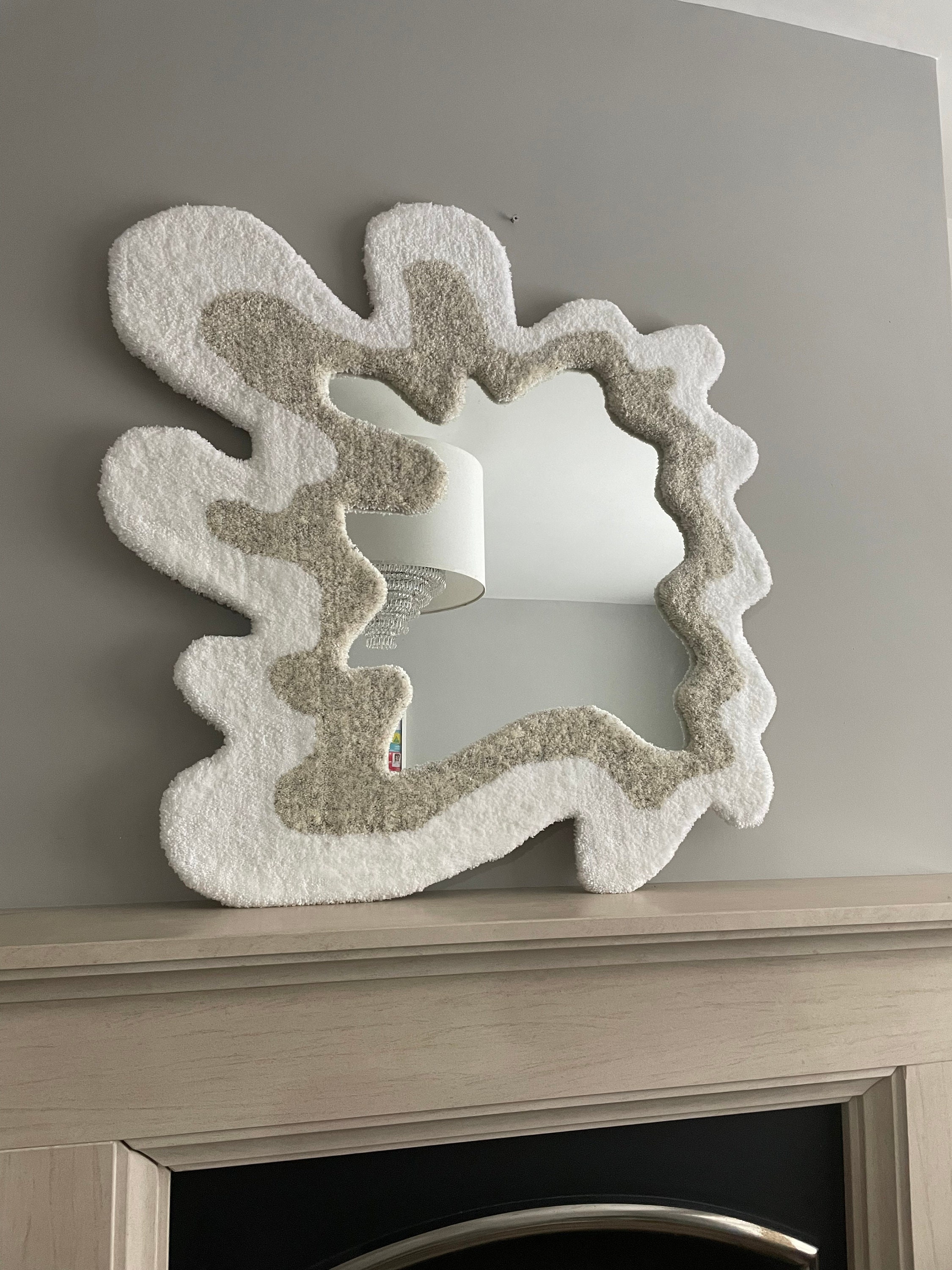 Tufted wavy rug mirror 90x90cm make time 25 weeks. Etsy