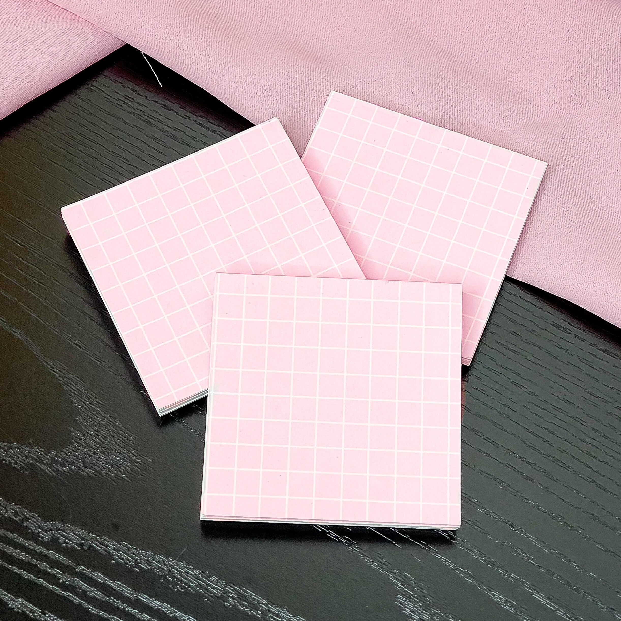 Grid Memo Pad Pink Etsy