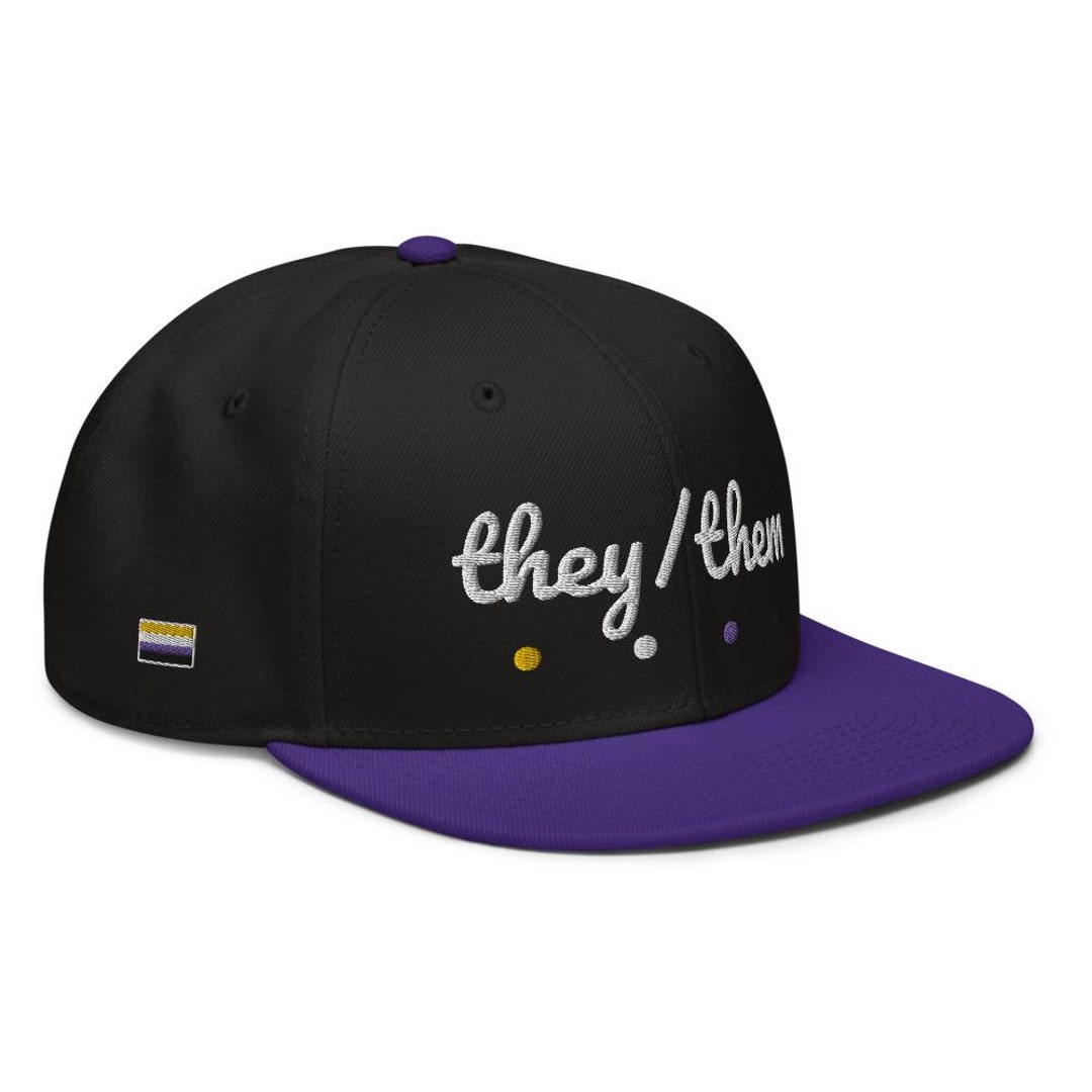 Non-binary Pronouns Unisex Snapback Hat - Etsy