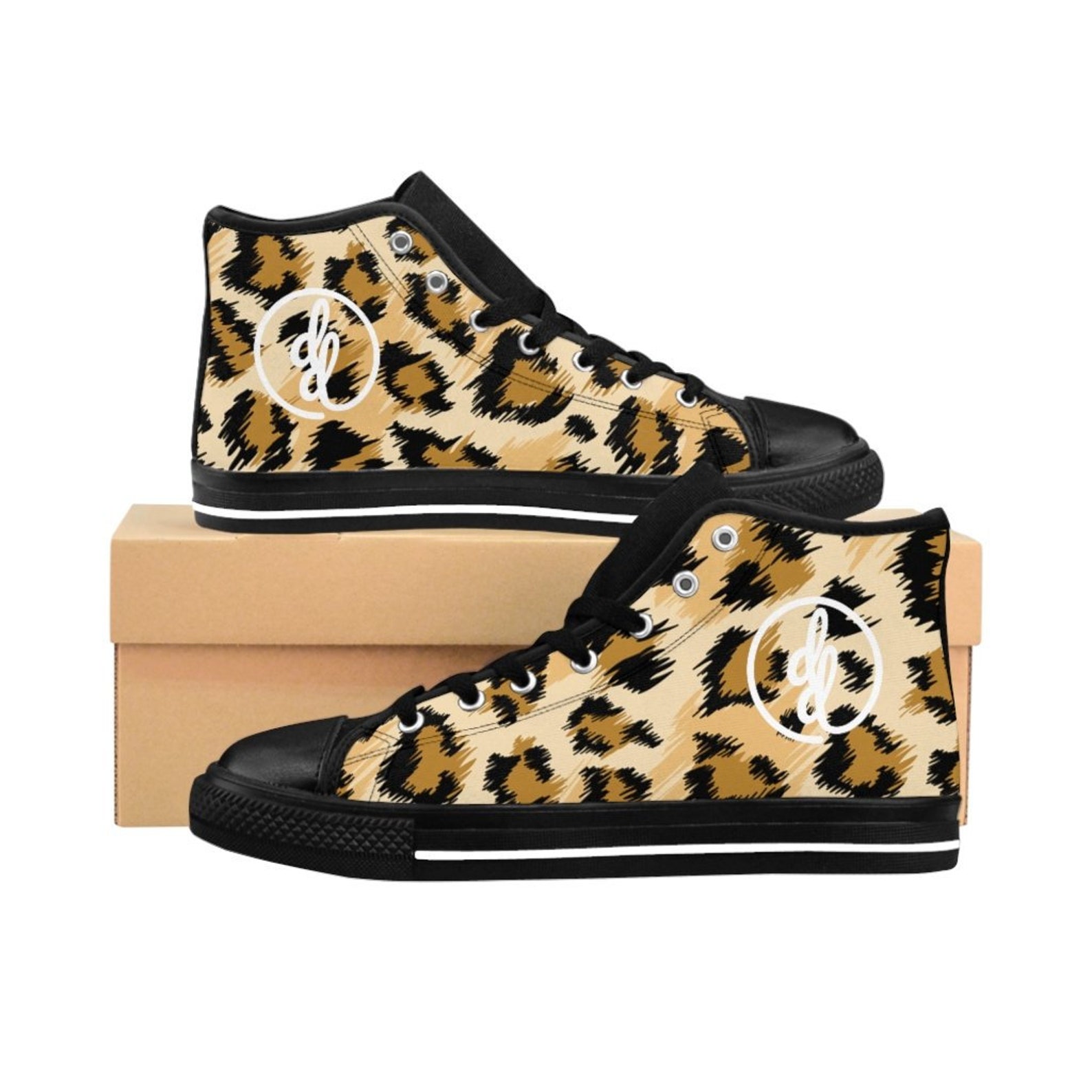 Leopard print Women's High-Top Sneakers | Etsy