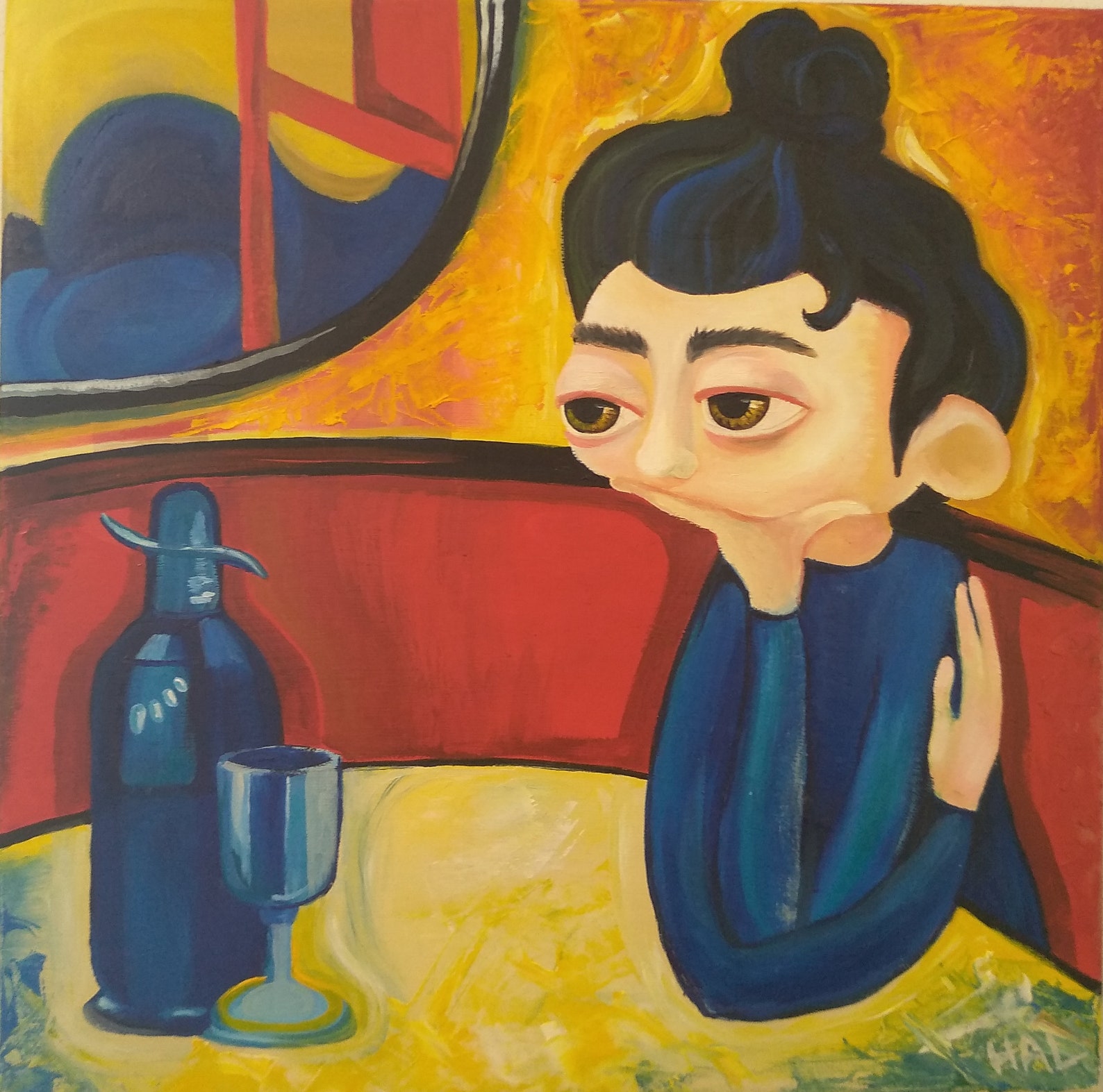woman with absinthe painting