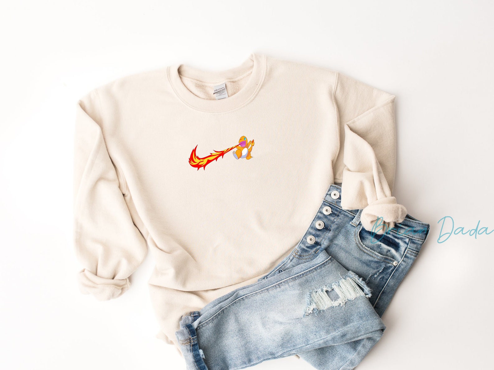 Pokemon Nike Sweatshirt Nike et Pokemon Inspiré Charmander Etsy