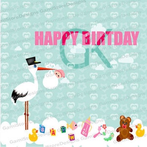 Mon premier anniversaire Svg/One/Baby Birthday/1st Birthday/Its a girl svg/cigogne svg/baby boy svg/baby annonce svg/digital download Cricut
