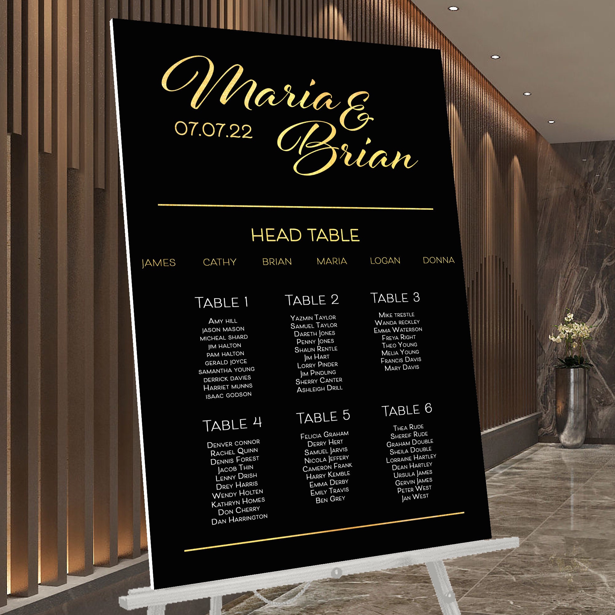 Personalised Wedding Table Plan, Seating Chart, Seating Plan, Table ...