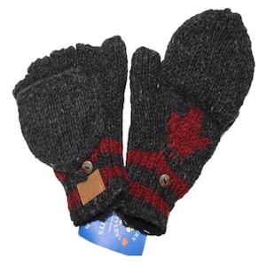 Handmade Wool Fingerless Gloves: Fleece Lined, Touch Screen, Convertible Mittens