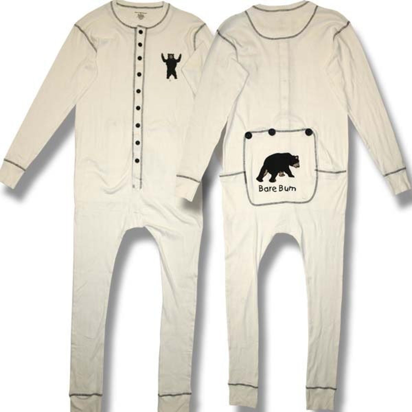 Plain Rib Bare Botton Pyjamas for Men and Women Etsy Canada