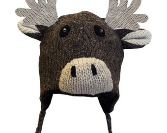 EUBUY Bown Moose Plush Hat, Cute Animal Hons Eas Winte