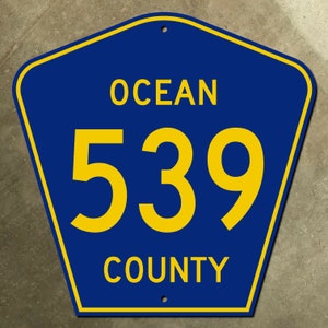 Segnale stradale autostradale 539 della contea di New Jersey Ocean County 1959