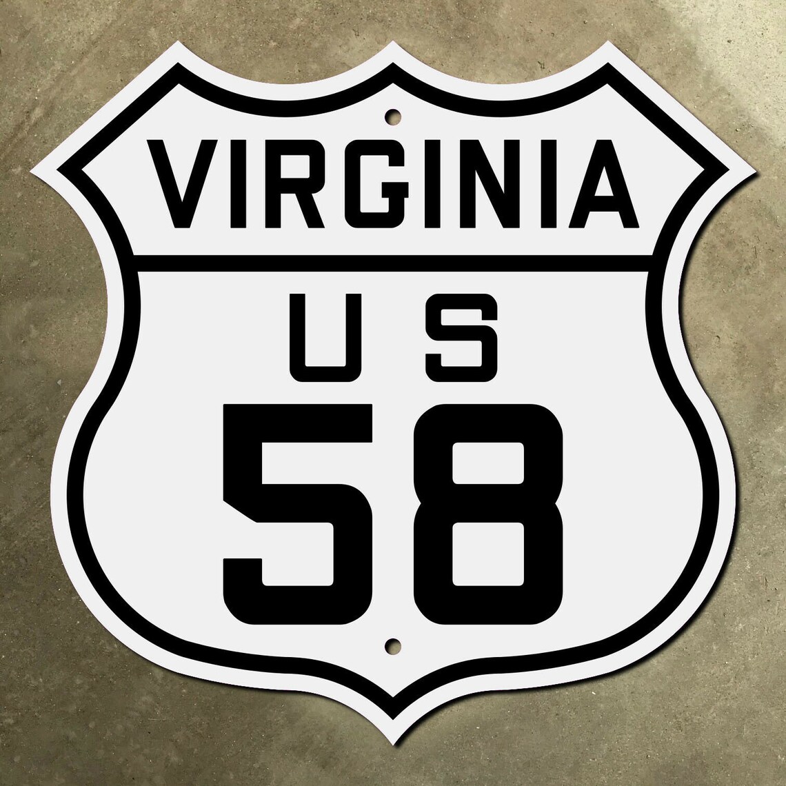 Virginia US Highway 58 Marker Route Shield Road Sign 1926 Bristol ...